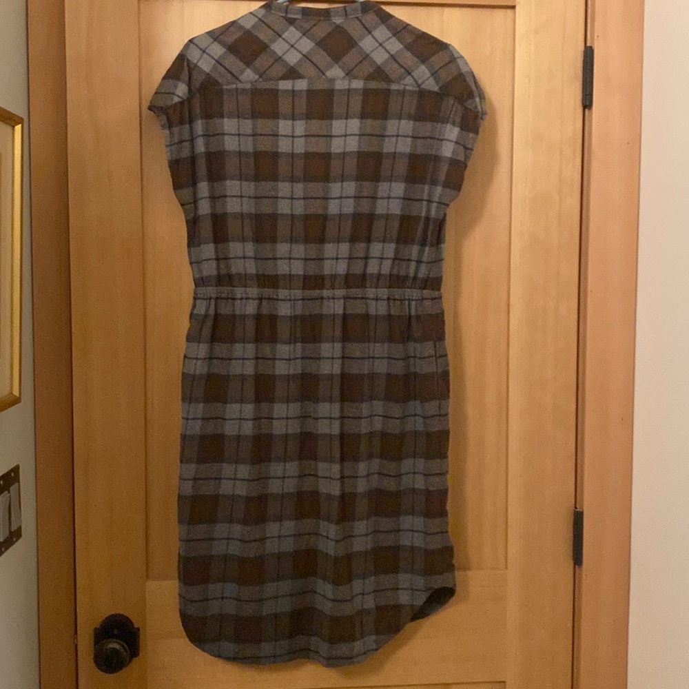 flannel Bridge and Burn beautiful Medium plaid dress w/ lovely browns and blues